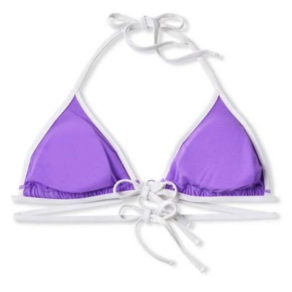 NWT WILD FABLE BIKINI TOP PURPLE AND WHITE - Picture 2 of 7